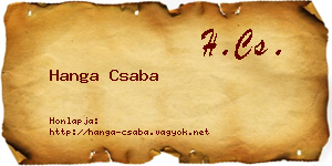 Hanga Csaba névjegykártya